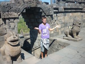 me in between two lions Borobudur
