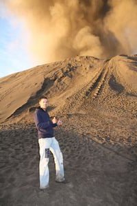 me in front of an eruption Bromo
