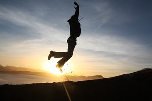 me jumping at sunrise Ceromo Lawang