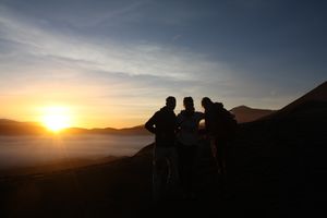 Me, Jolijn and Charlotte at Bromo at sunrise