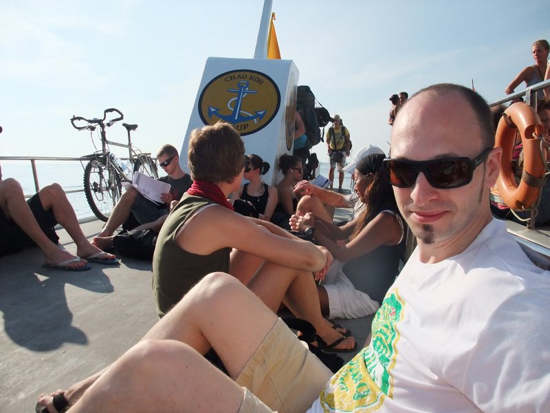 Geoff on the ferry from Phi Phi to Lanta