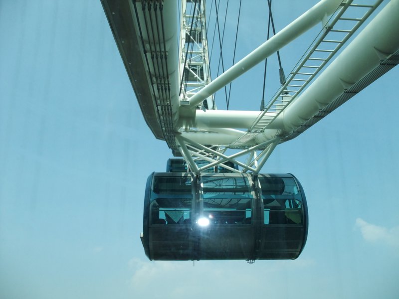 View of the pod in front of us on the Singapore Flyer