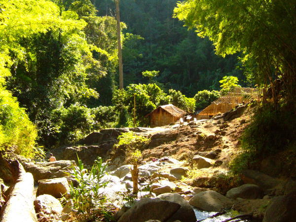 lahu village at the waterfall