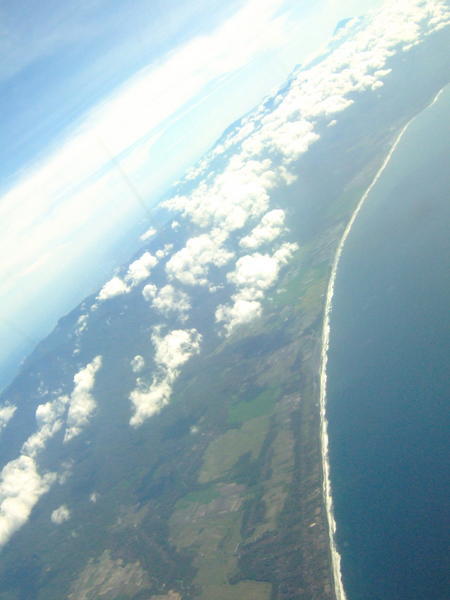 looking over bali from the plane