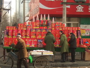 Selling fireworks on the street