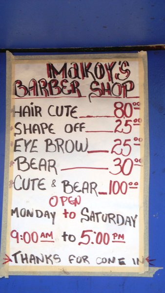 Utila barber shop sign