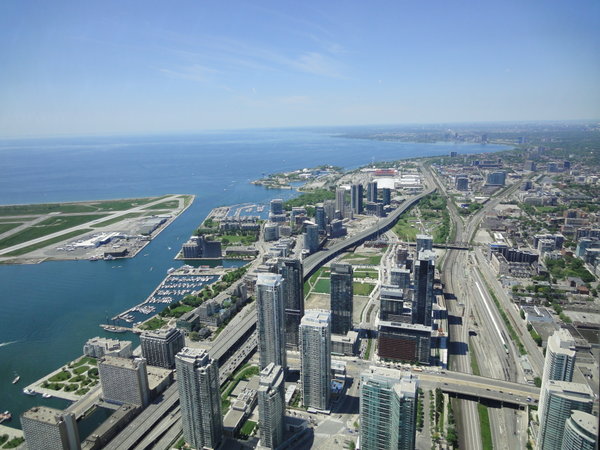 Looking west from CN tower towards Mississauga