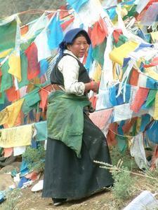 The lady and the prayer flags