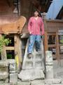 Stone ladder up to a Batak house