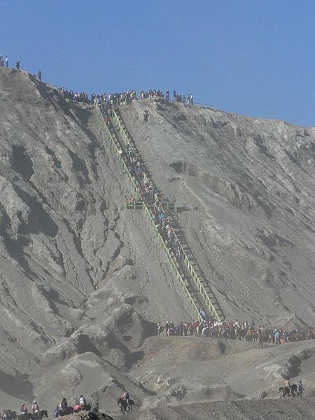 Stairs leading to the top of Mount Bromo