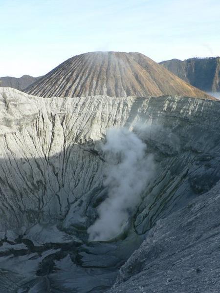 Extinct and active volcano