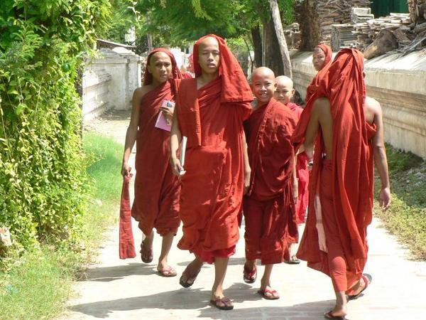 Monks on the way to school