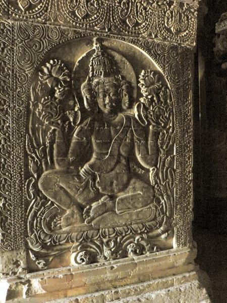 Stone carving inside the Nanpaya Temple
