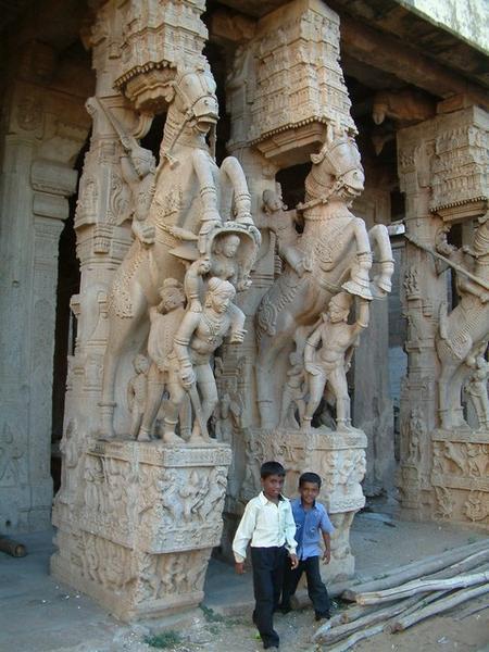 Beautifully carved pillars