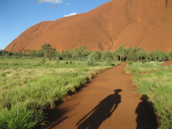 Our shadows and Uluru