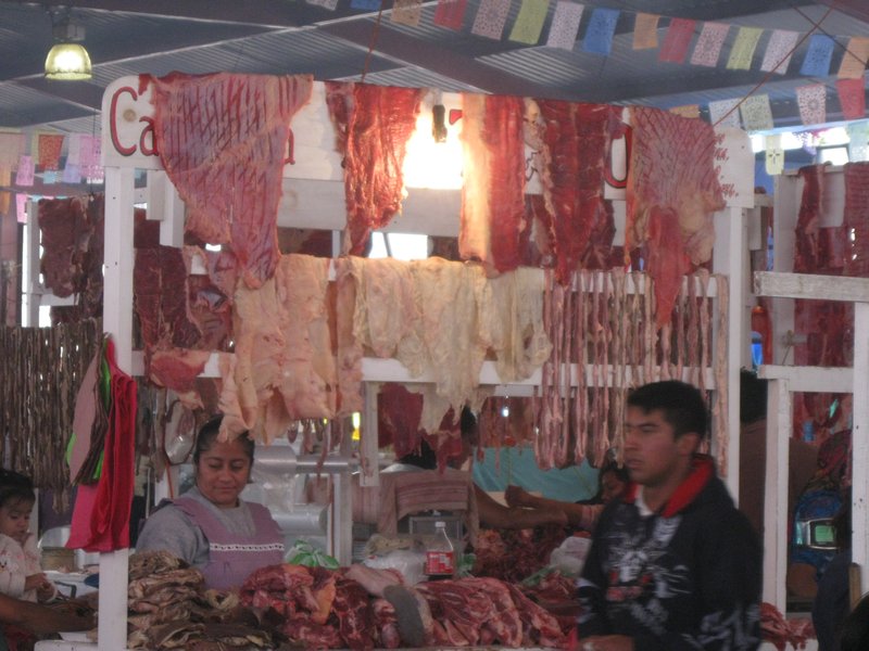 Meat stand at market