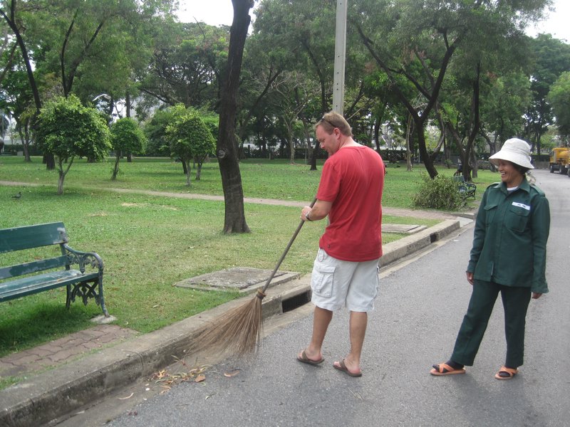 me sweeping up