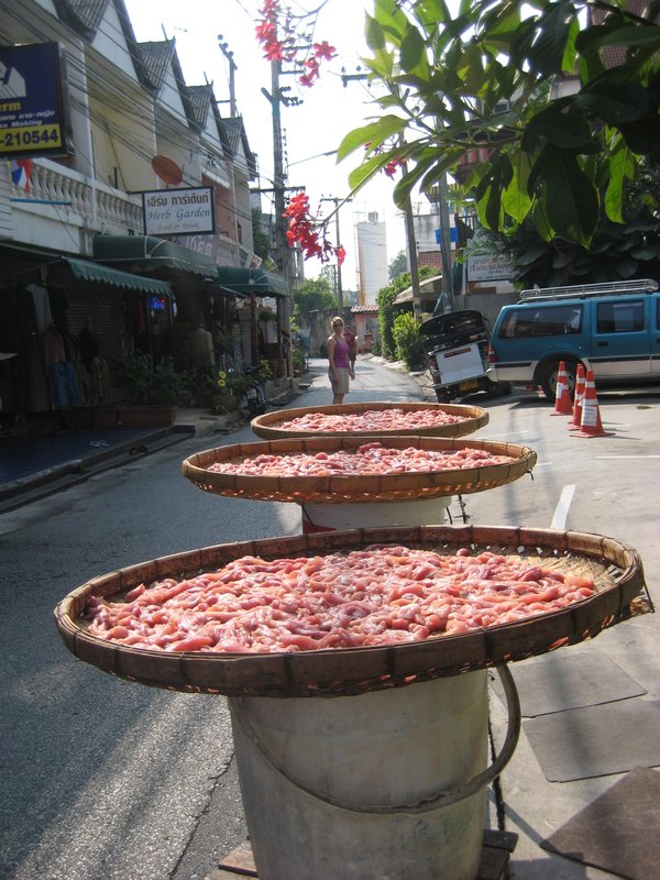 Preparing food on the street