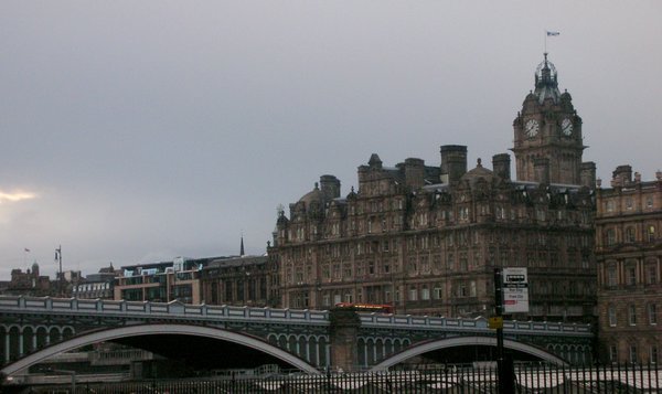 View of a bridge and New Town on the other side