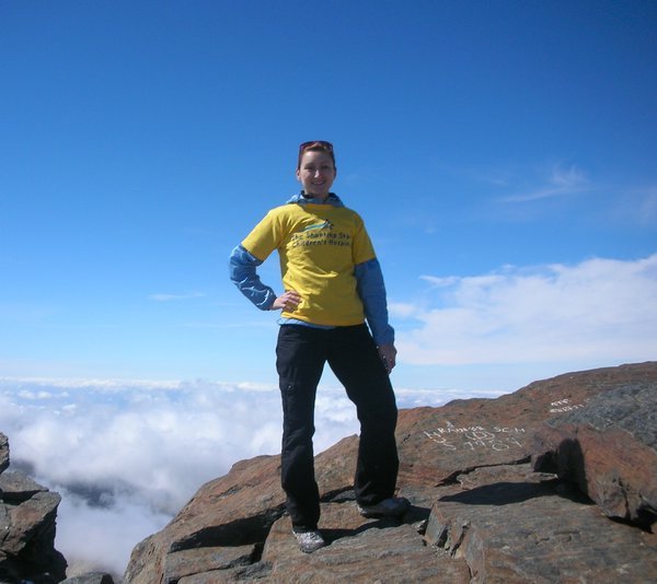 At the summit in my charity t-shirt