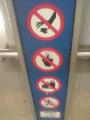 Puzzling signs at a monorail station