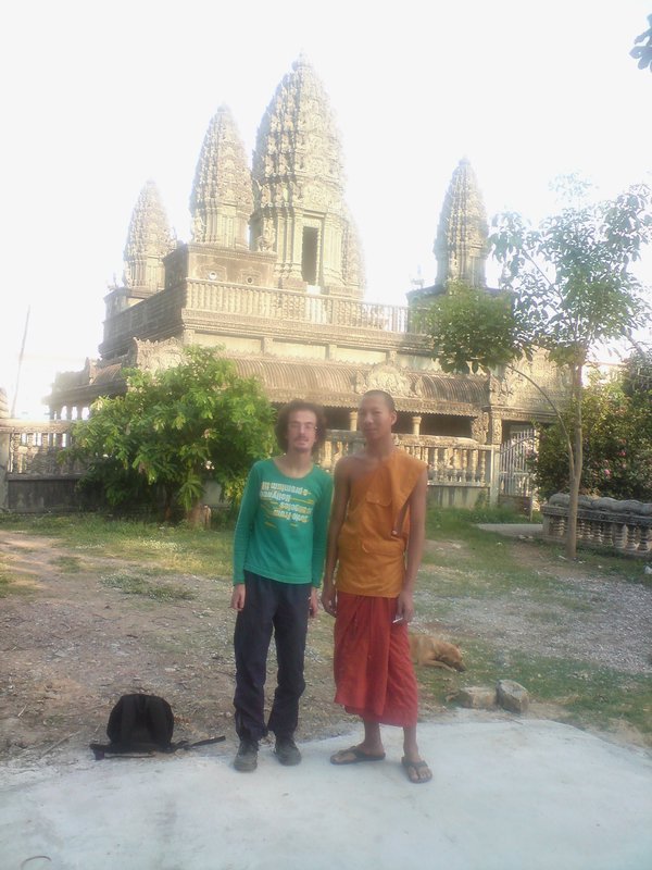 At Wat Kandal with monk