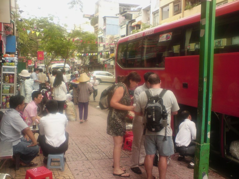 Getting on the bus from Saigon