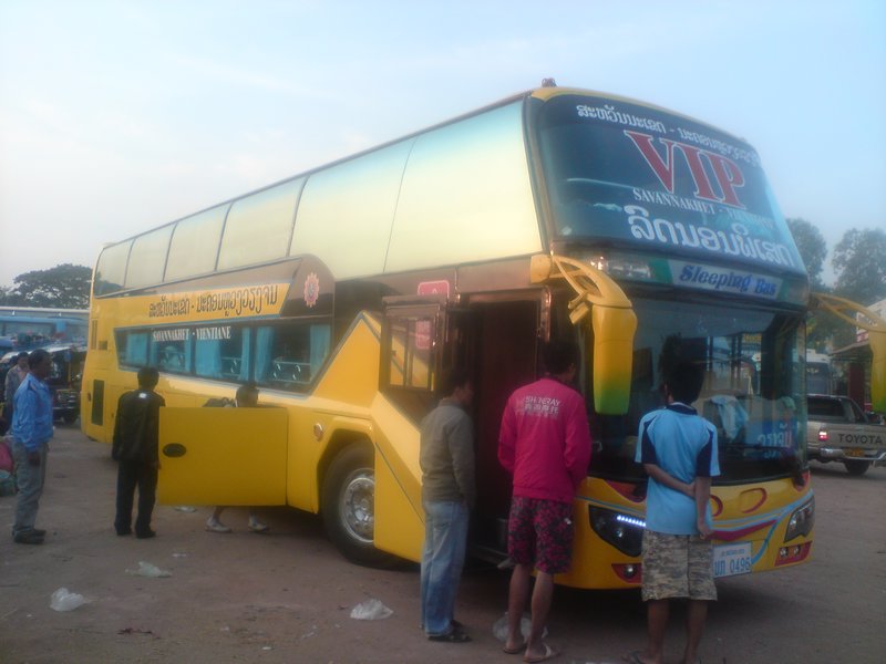 Sleeping bus arrives in Vientiane