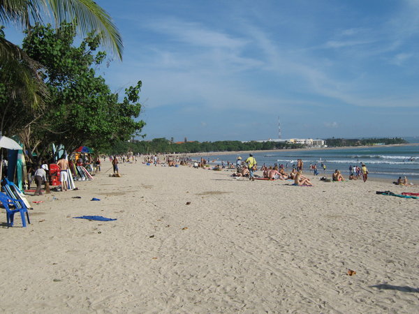 the famous Kuta Beach, abode of the damned