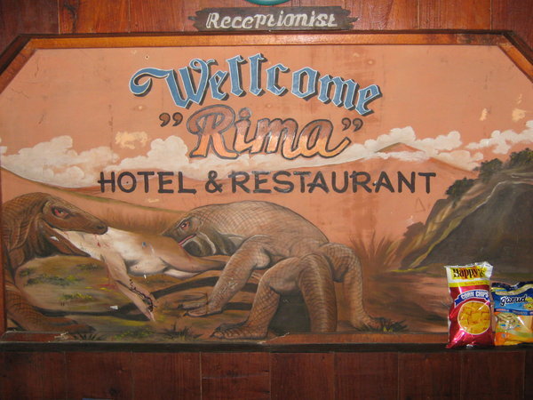 the reception at Rima Hotel in Ruteng