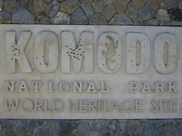 Komodo National Park entry sign