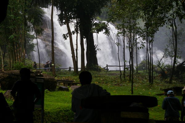 the Wachirathan waterfall, the best vantage point I could get