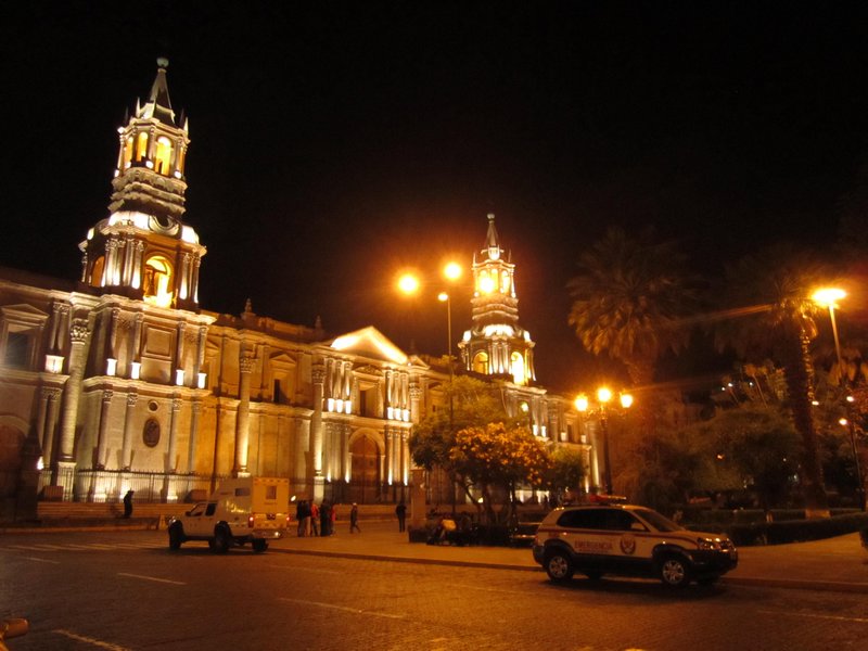 Arequipa Cathedral by night