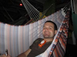 Chris in his hammock on the second night