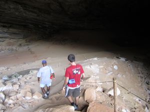 Entering the first cave