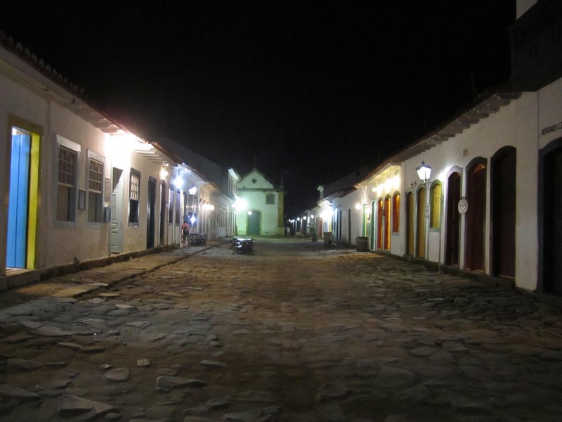 Cobbled streets at night