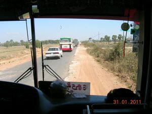 Bus to Siem Reap - ok on this side!