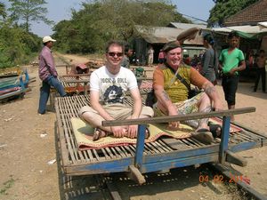 Me and a random guy on a bamboo train