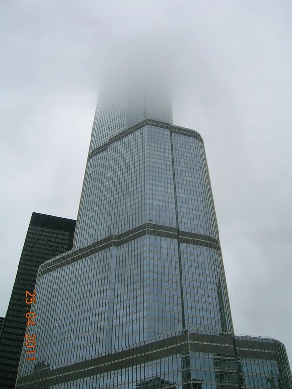 Trump Tower disappearing into cloud