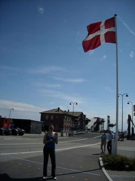 With Lara and the Danish flag