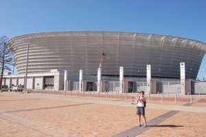 Outside the Green Point stadium in Cape Town