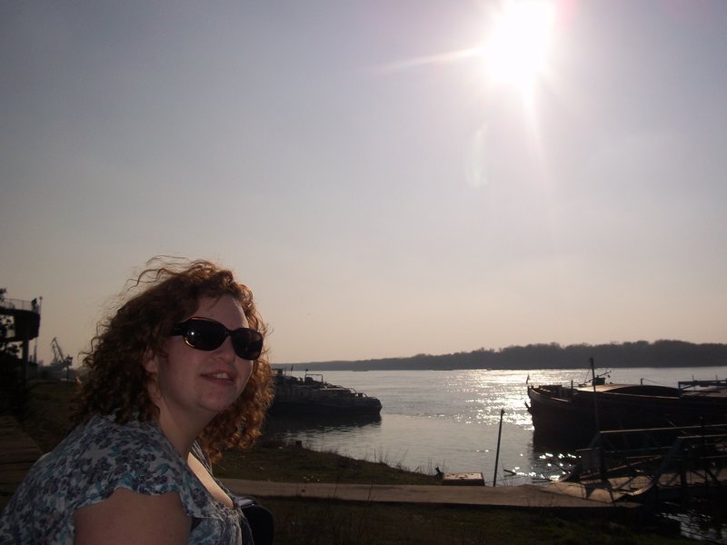 Enjoying the sunshine by the Danube.
