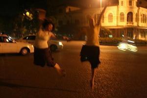 Girls dancing in the Street