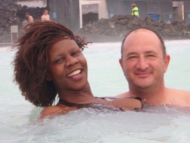 With my husband in the Lagoon