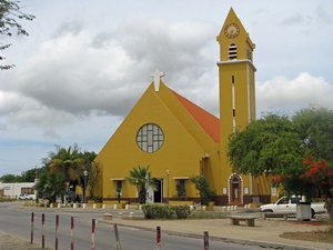 Protestant Church  in center of Kralendijk Bonaire. Built in 1834