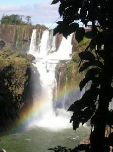 small falls with rainbow