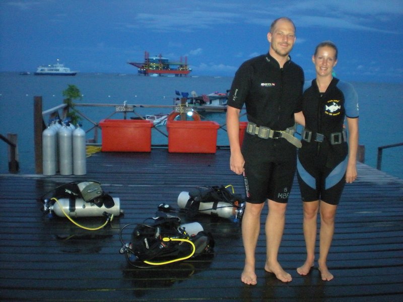 Getting ready for the night dive