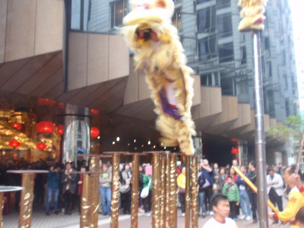 Lion Dancers on Stilts