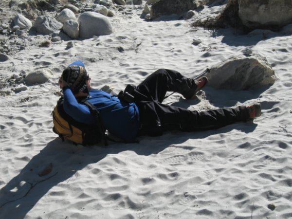 Relaxing on the Glacier Beach