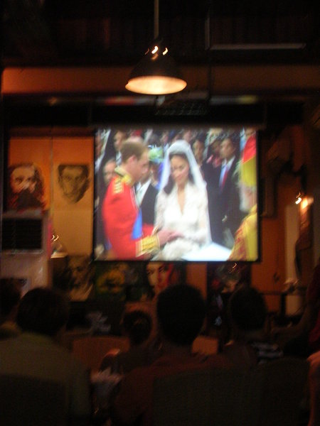 Watching the Royal Wedding in a bar in Hoi An